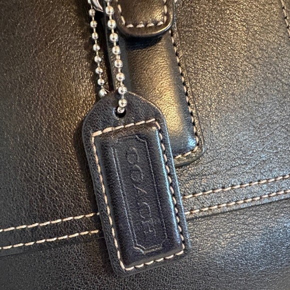 Vintage Coach Hampton Black Leather Satchel Tote Handbag NoF040 7555 - Picture 7 of 13